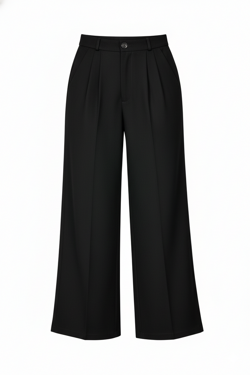 H&M BAGGY FIT FORMAL PANTS WOMEN(BLACK)
