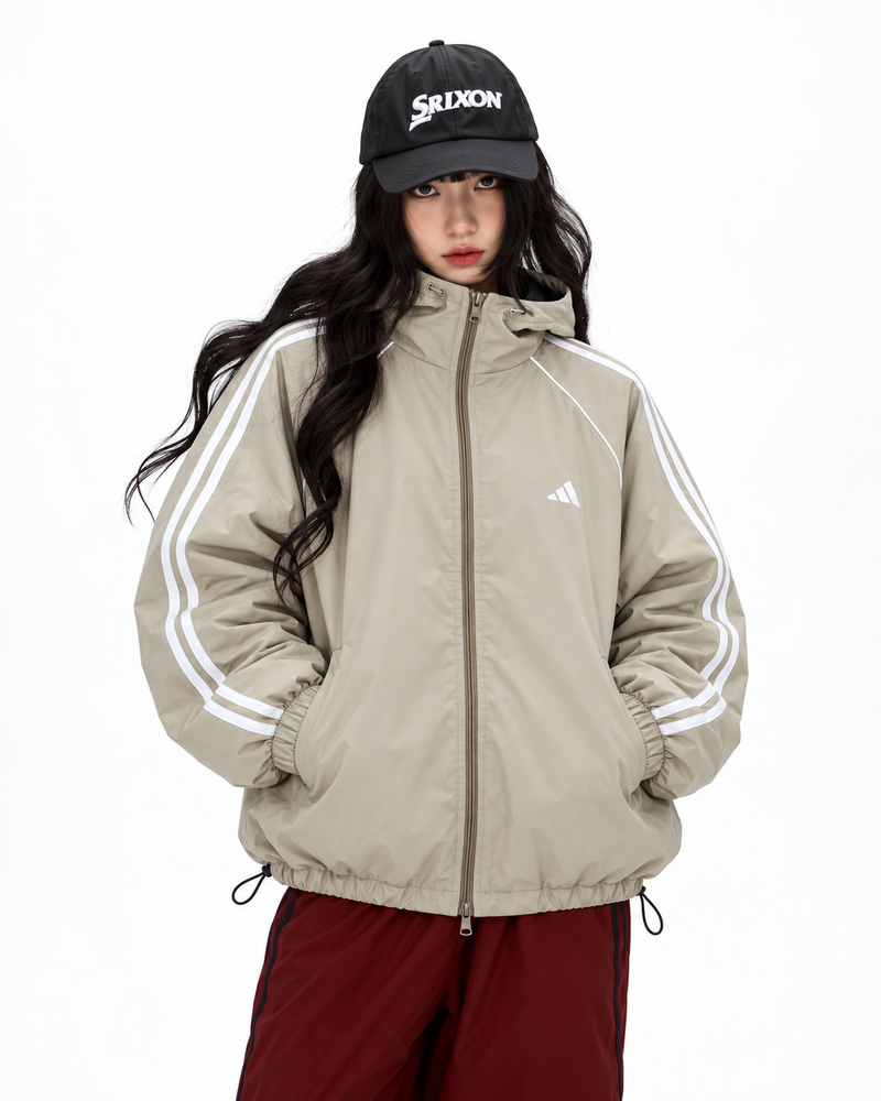 Adidas Hooded Double Zipper
Windbreaker Jacket