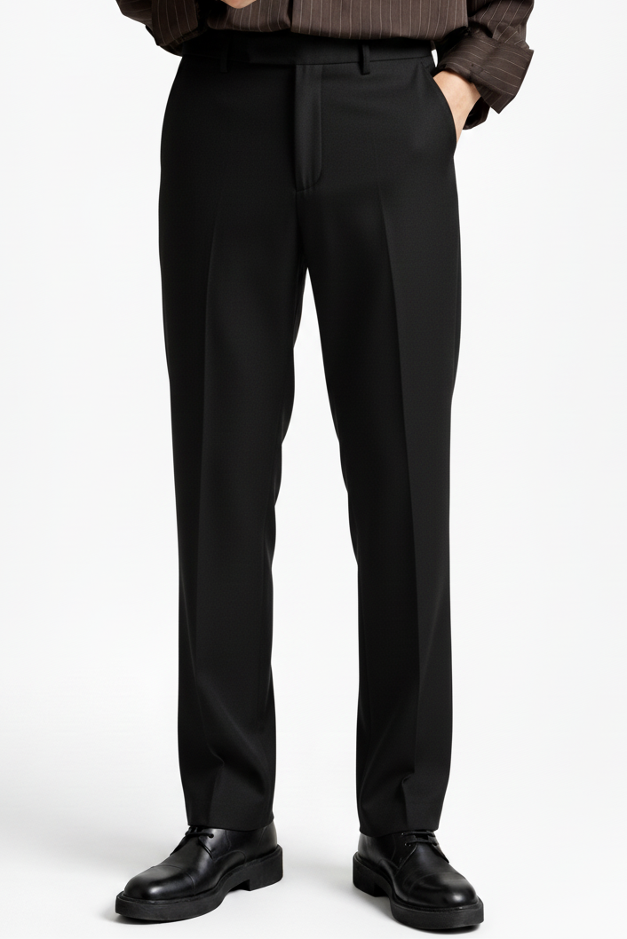 RALPH LAUREN REGULAR FIT MENS FORMAL PANTS (BLACK)