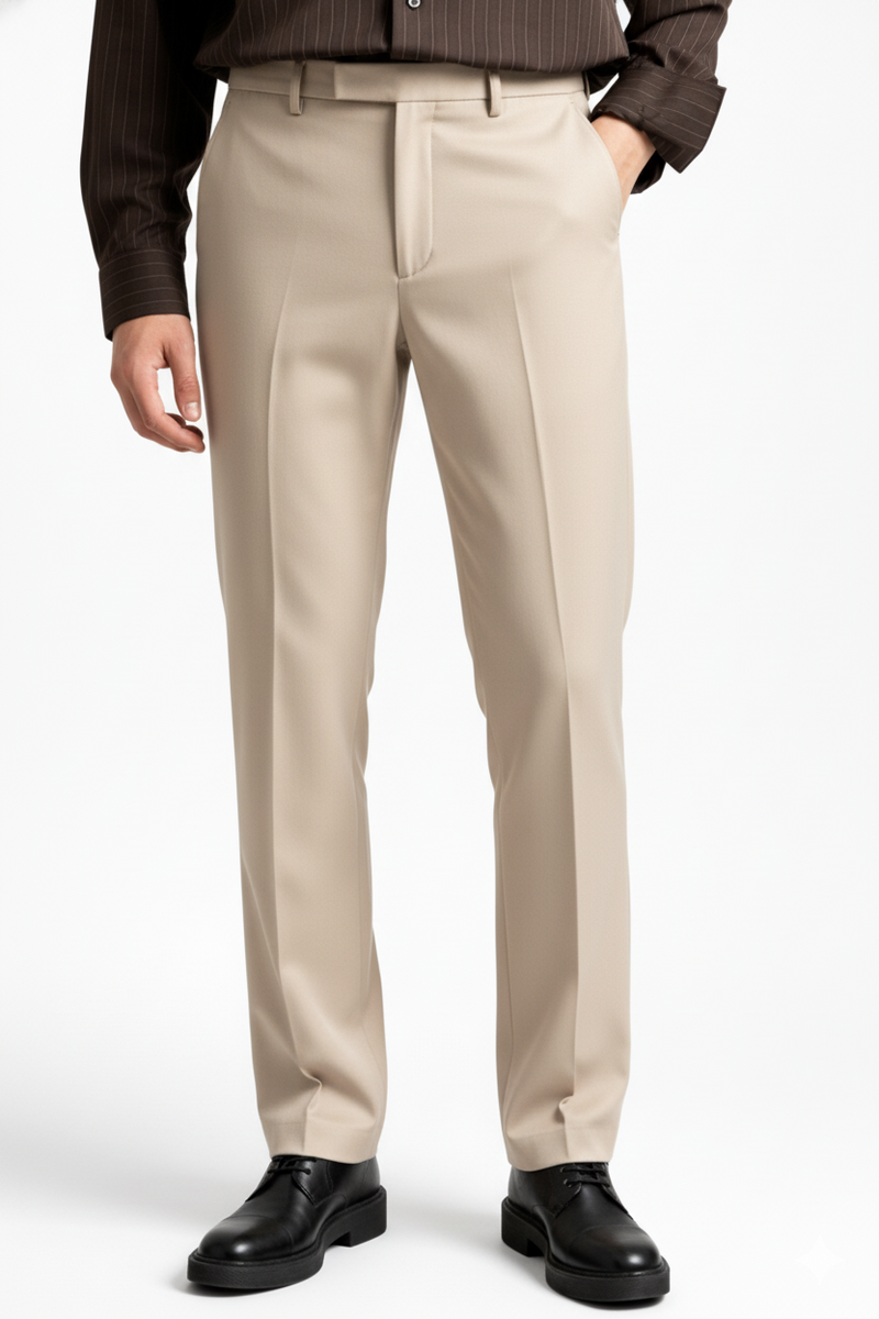 RALPH LAUREN REGULAR FIT MENS FORMAL PANTS (BEIGE)