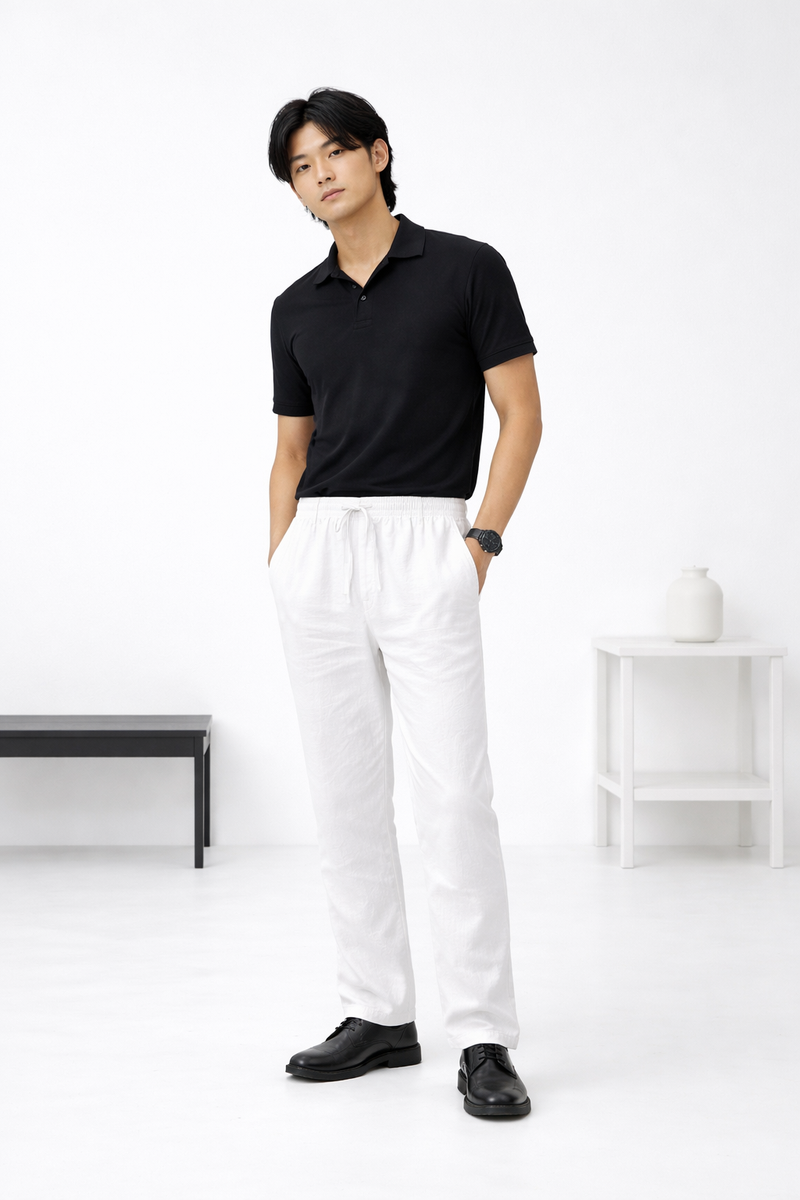 H&M RELAXED FIT LINEN PANTS