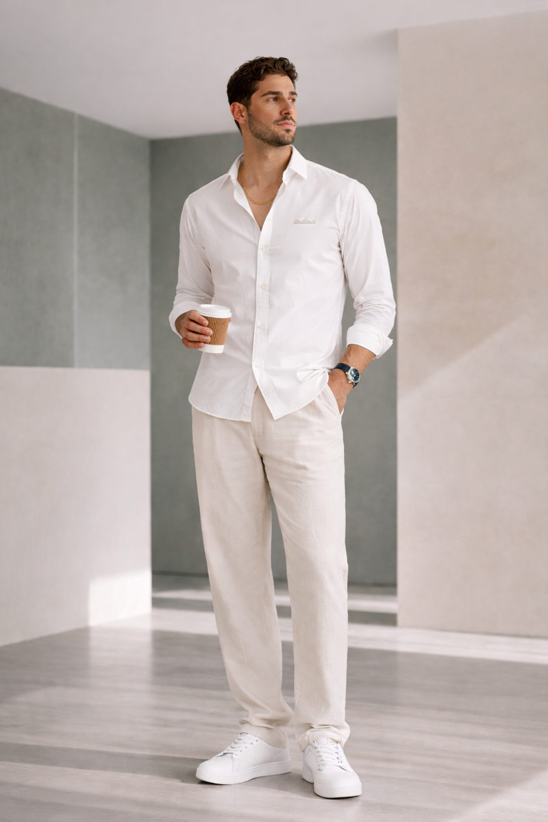 SOLID BROWN SLIM FIT FORMAL SHIRT