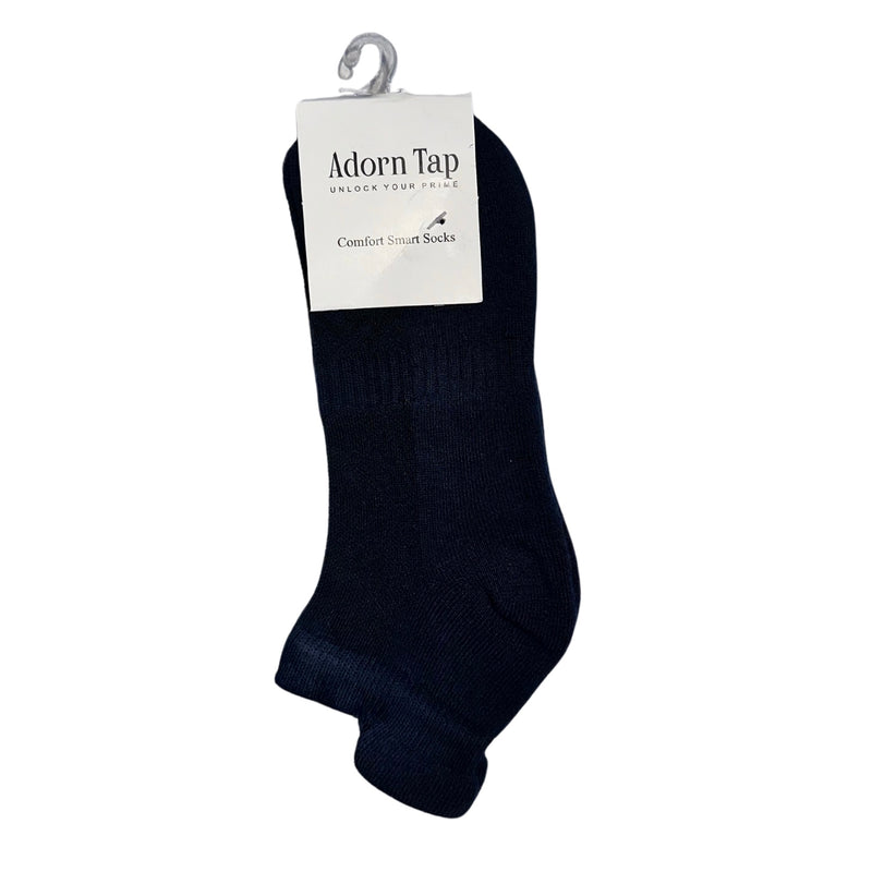 Half Terry sneaker length comfort smart socks (Black)