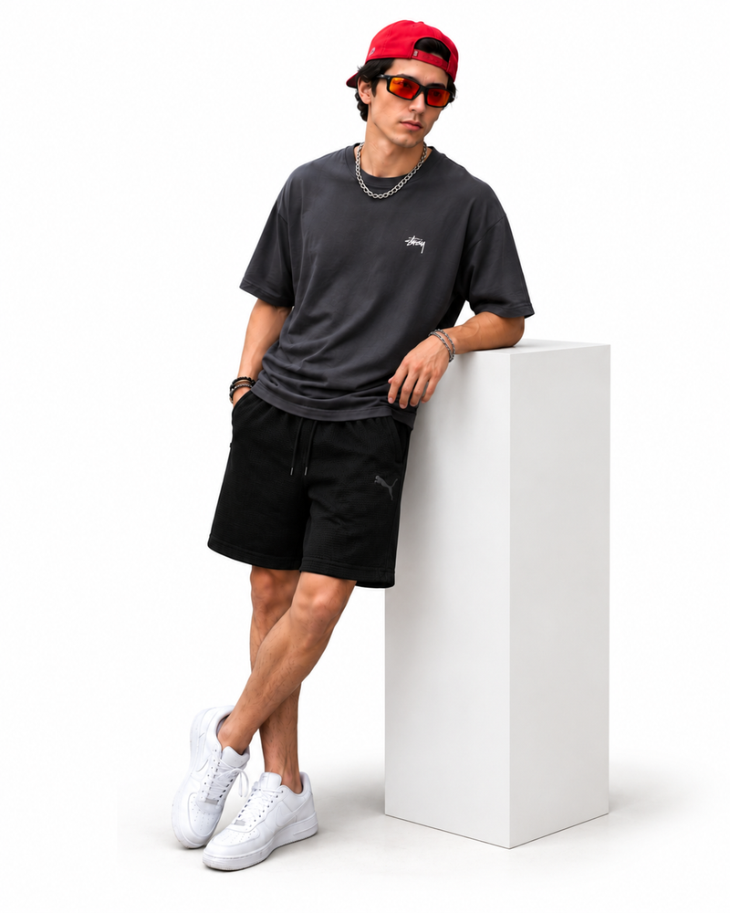 PUMA- STRETCHABLE SHORTS WITH ZIPPER
