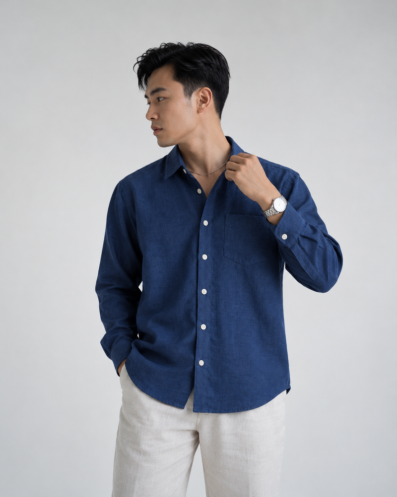 H&M Long Sleeve Linen Shirt