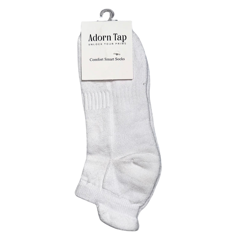 Half Terry sneaker length comfort smart socks (White)