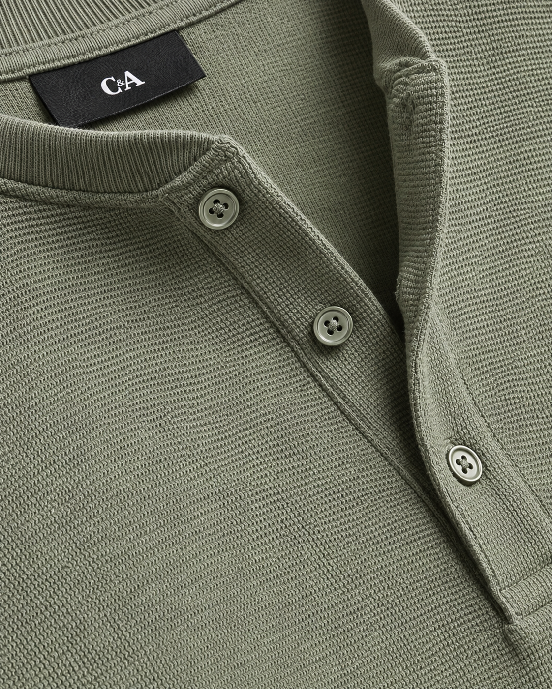 ORIGINAL C&A Thermal Knit Henley Top