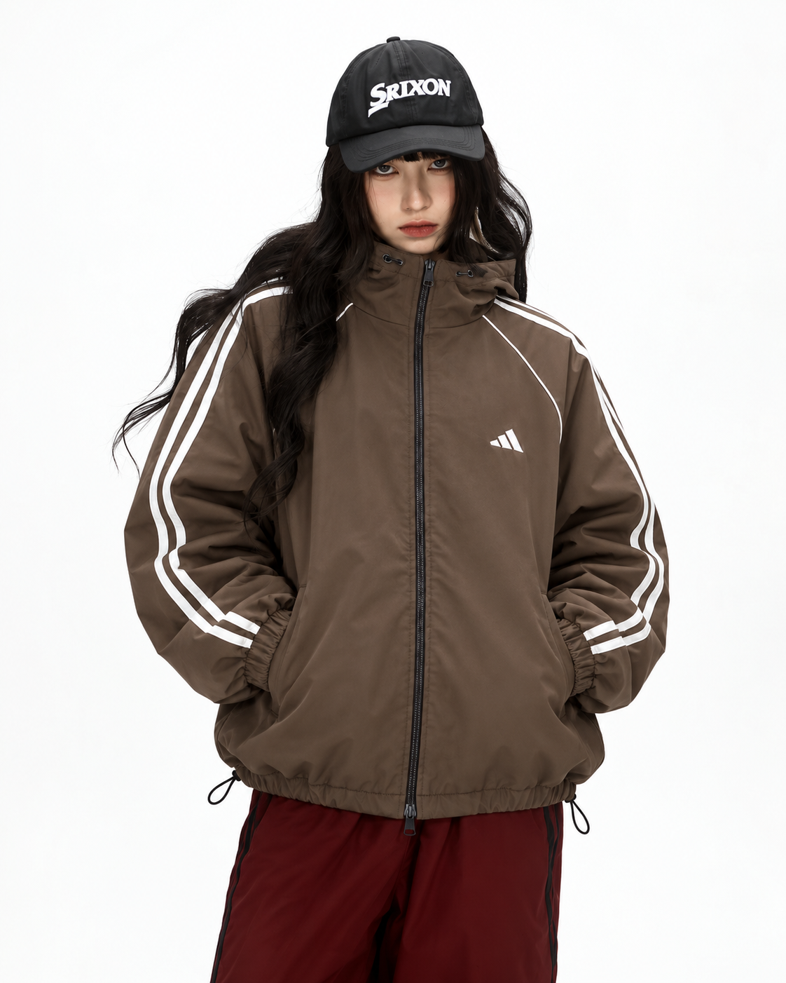 Adidas Hooded Double Zipper
Windbreaker Jacket