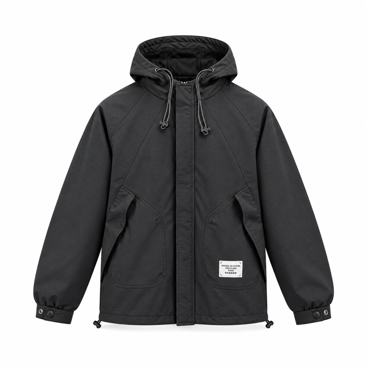 Hooded Utility Windbreaker Jacket