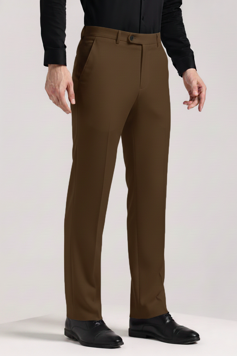 RALPH LAUREN REGULAR FIT MENS FORMAL PANTS (BROWN)