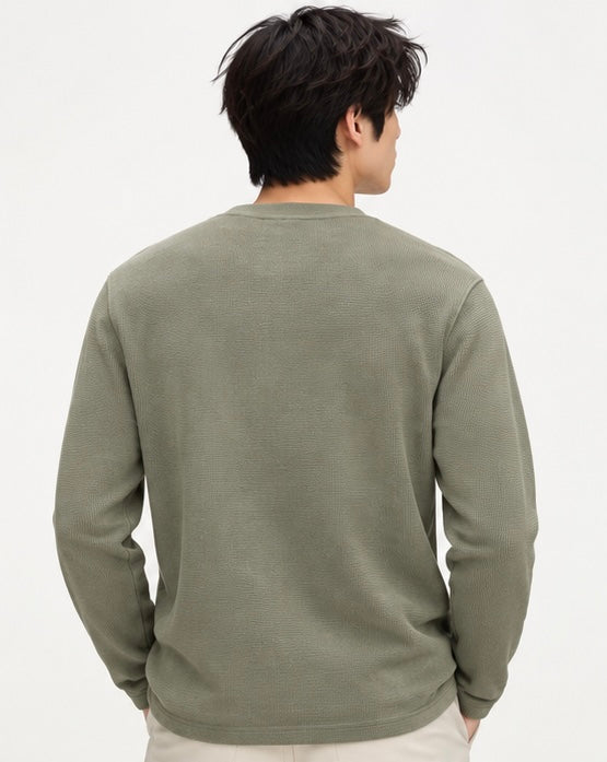 ORIGINAL C&A Thermal Knit Henley Top