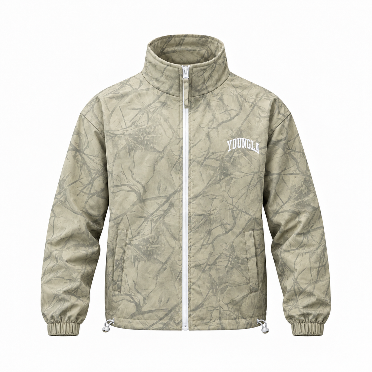 YOUNGLA Camouflage High-Neck
Zip-Up Jacket