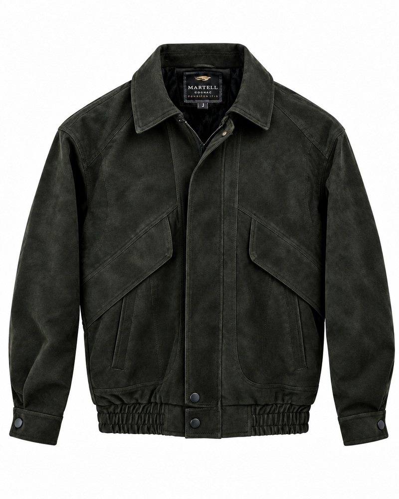 Unisex MARTELL Suede Collared Utility Jacket