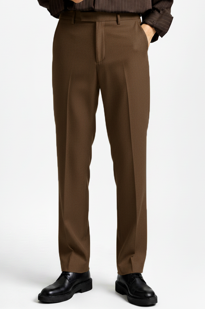 RALPH LAUREN REGULAR FIT MENS FORMAL PANTS (BROWN)