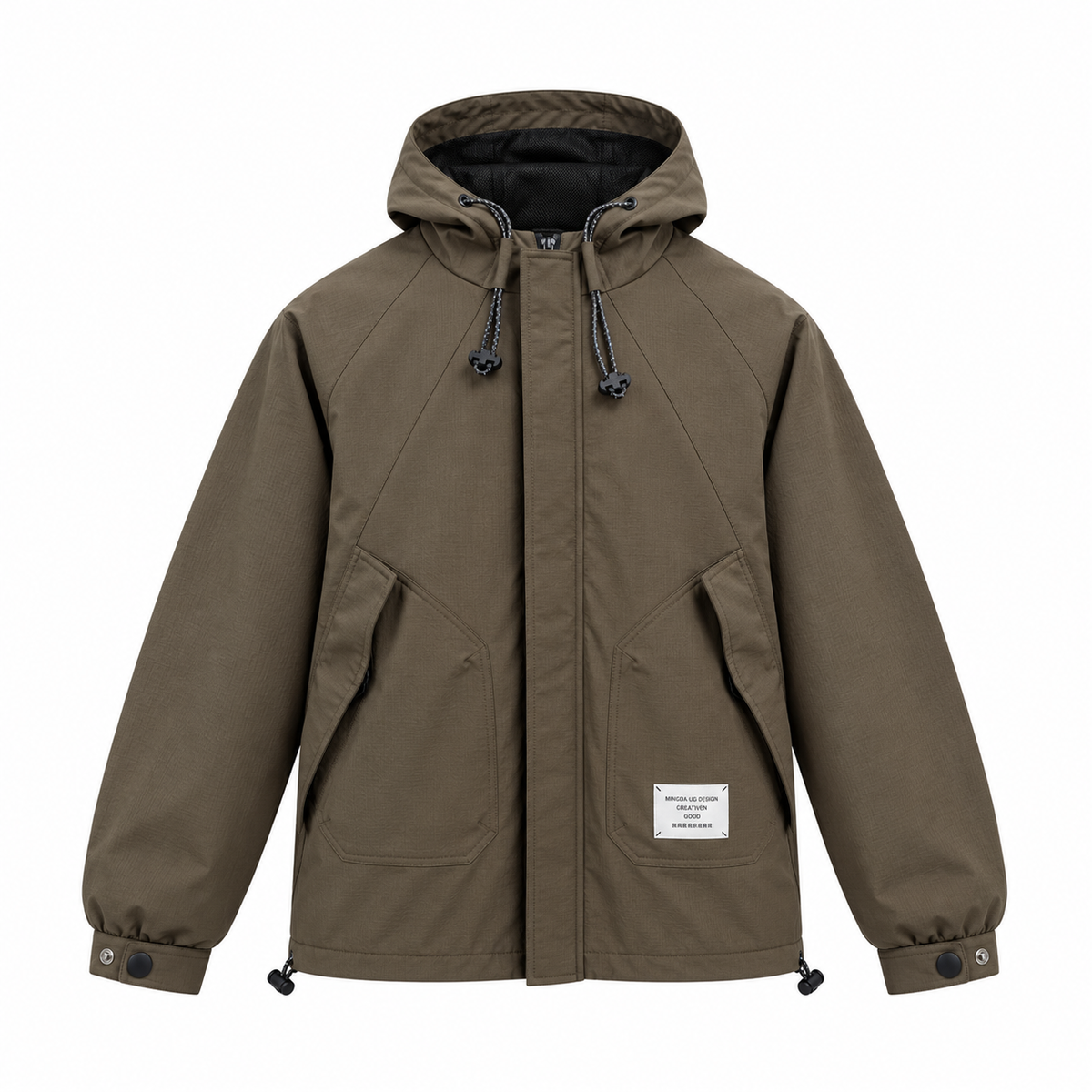 Hooded Utility Windbreaker Jacket