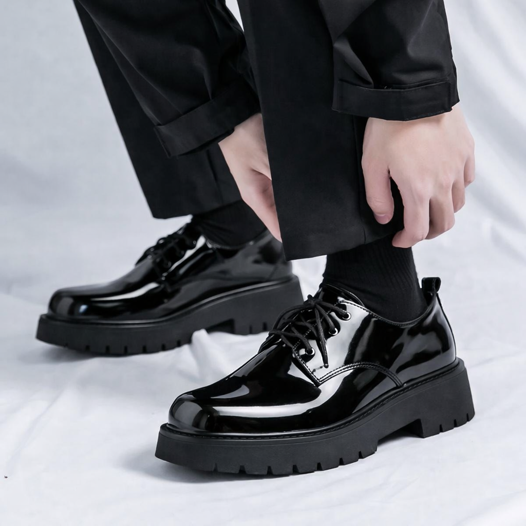 SHINY FORMAL DERBY SHOES