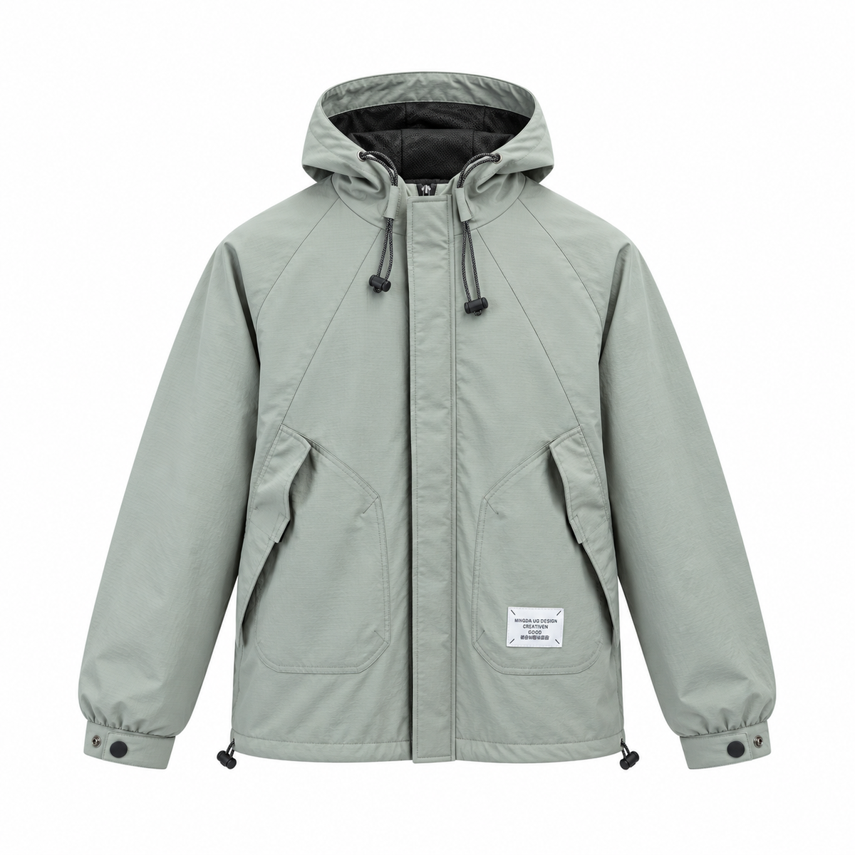 Hooded Utility Windbreaker Jacket