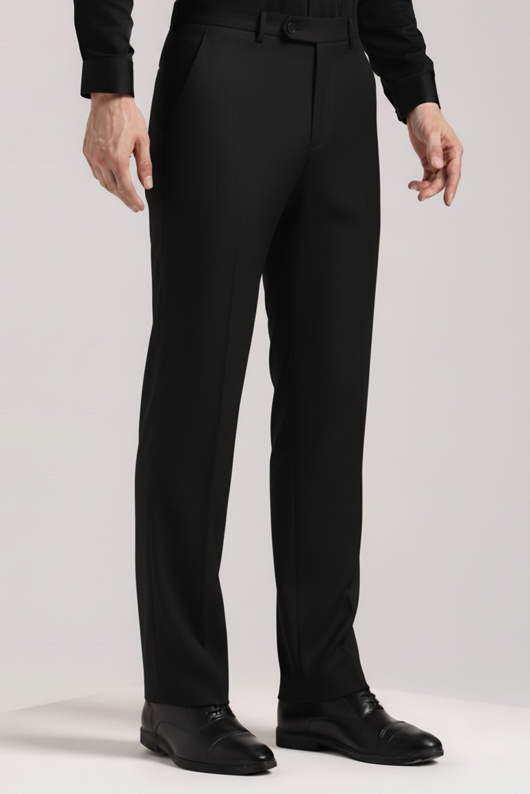 RALPH LAUREN REGULAR FIT MENS FORMAL PANTS (BLACK)