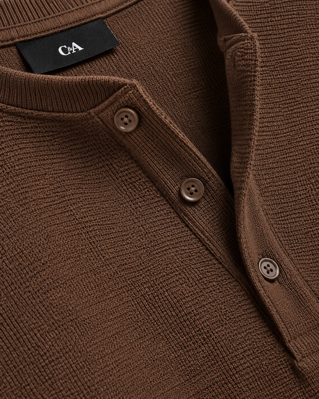ORIGINAL C&A Thermal Knit Henley Top