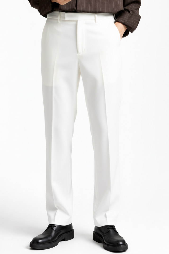 RALPH LAUREN REGULAR FIT MENS FORMAL PANTS (WHITE)