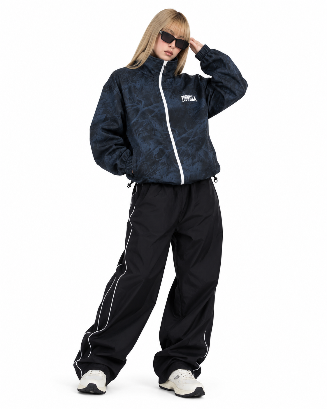 YOUNGLA Camouflage High-Neck
Zip-Up Jacket