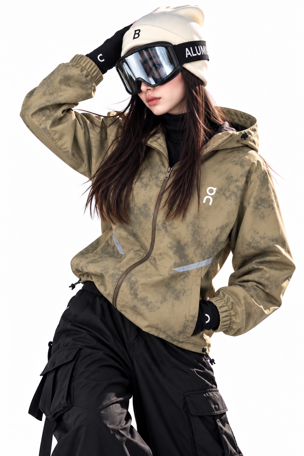 On Running Grey Camo Hooded Jacket