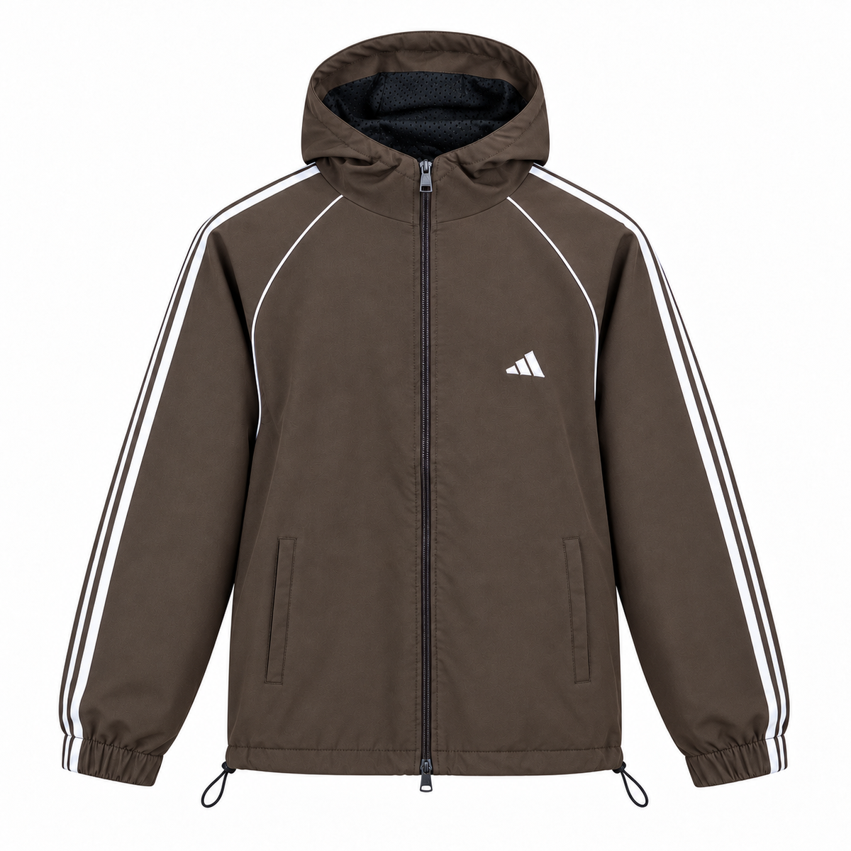 Adidas Hooded Double Zipper Windbreaker Jacket