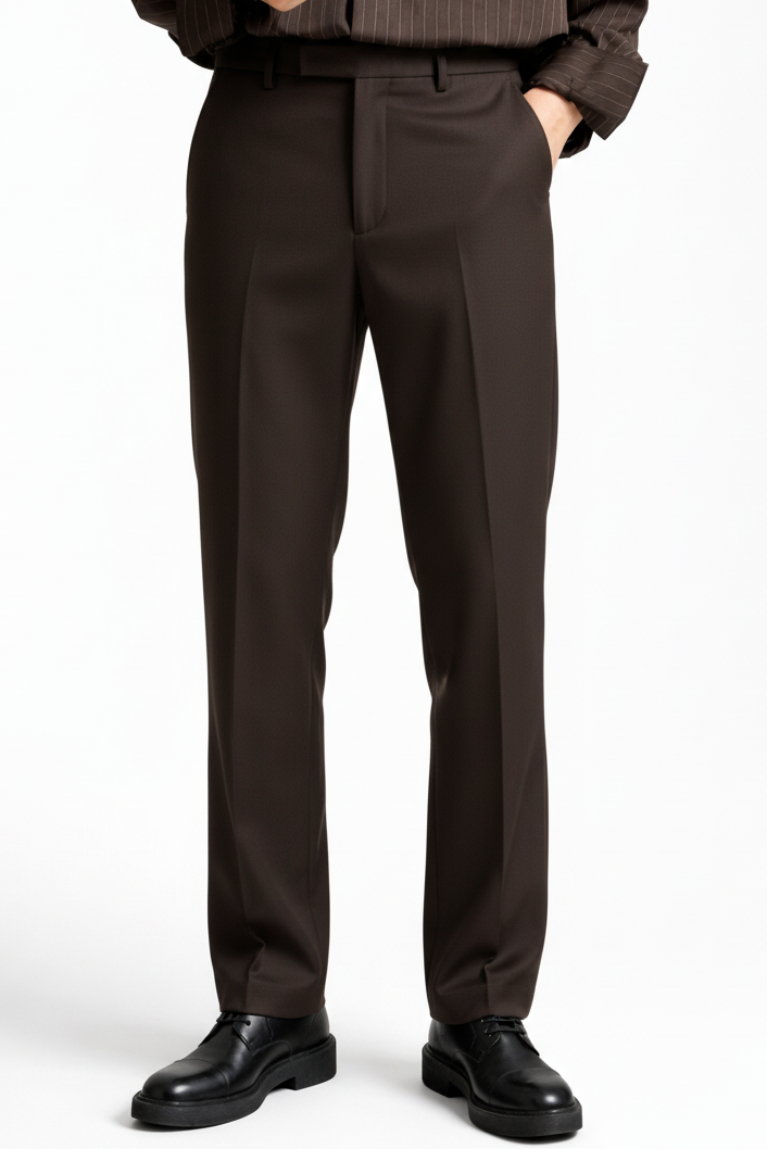 RALPH LAUREN REGULAR FITS MENS FORMAL PANTS (ESPRESSO BROWN)