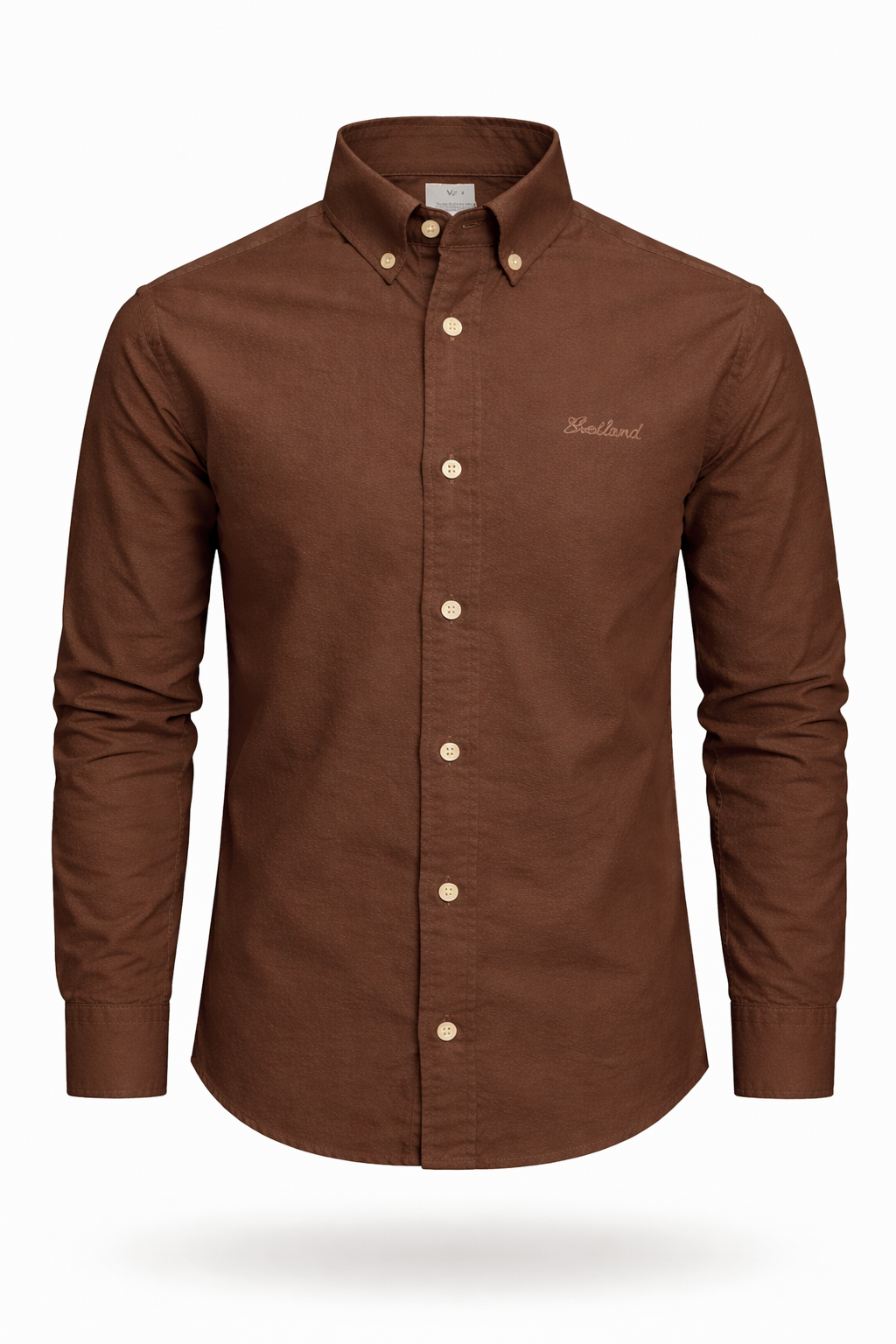 SOLID BROWN SLIM FIT FORMAL SHIRT