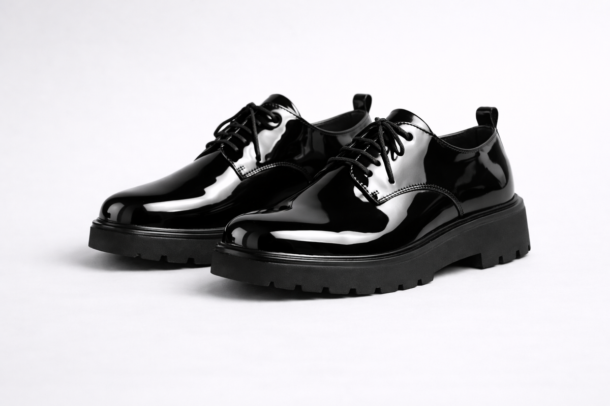 SHINY FORMAL DERBY SHOES
