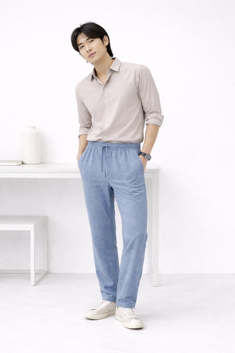 H&M RELAXED FIT LINEN PANTS