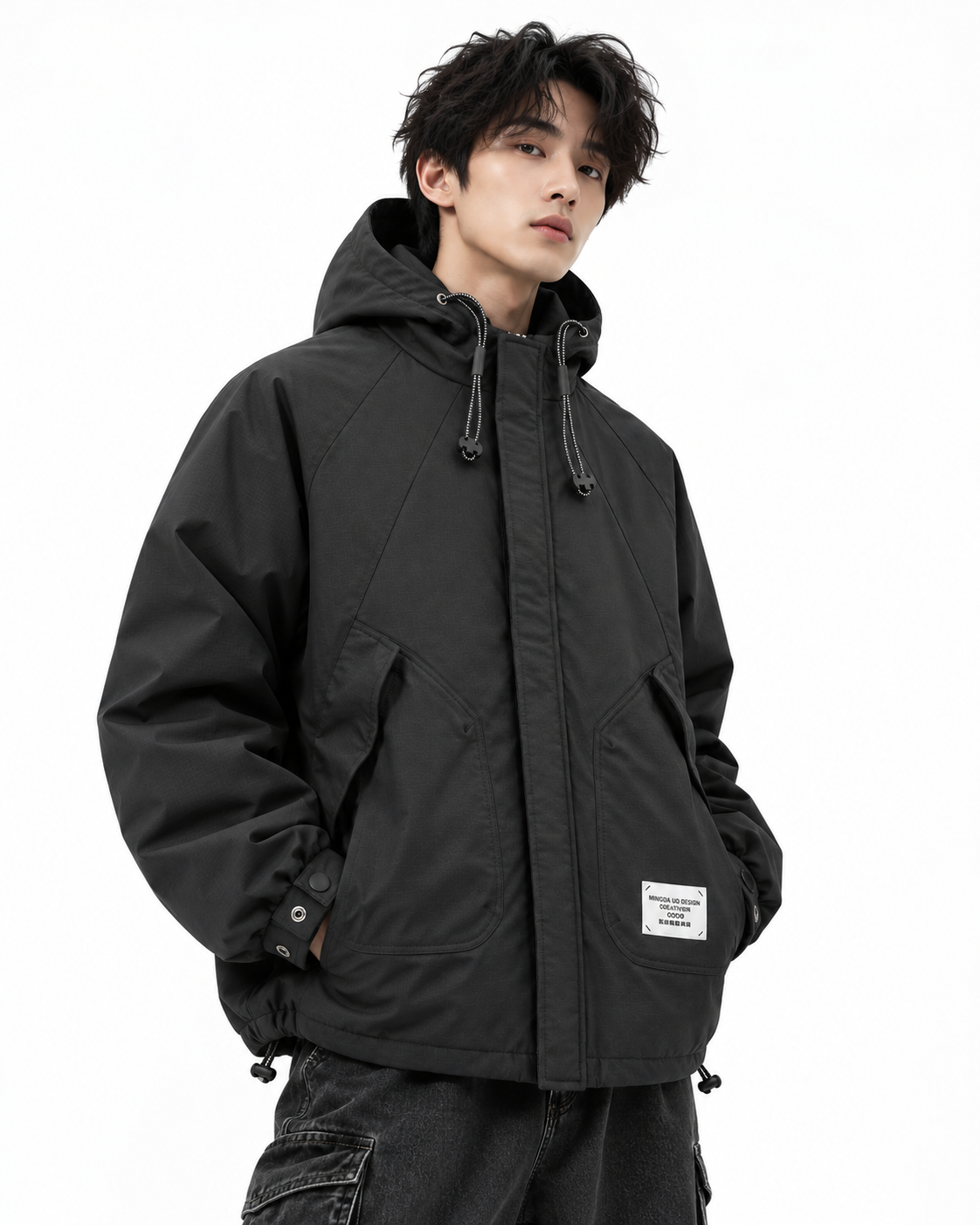 Hooded Utility Windbreaker Jacket