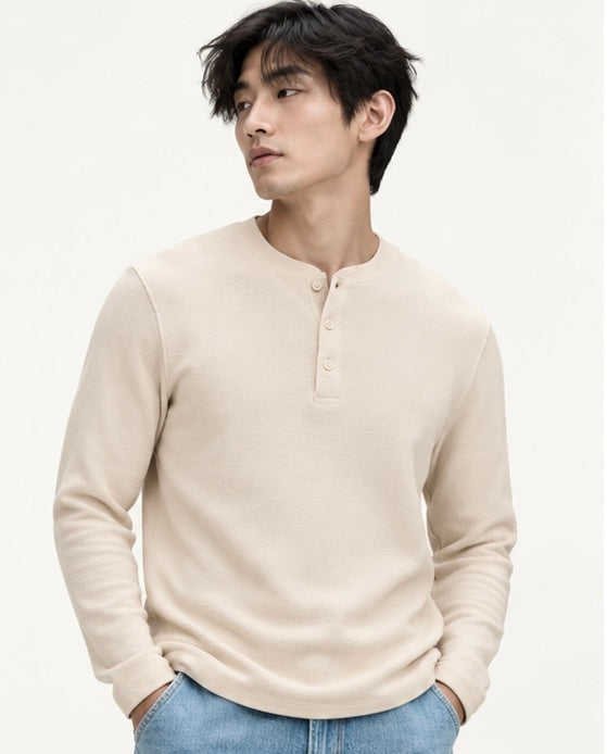 ORIGINAL C&A Thermal Knit Henley Top