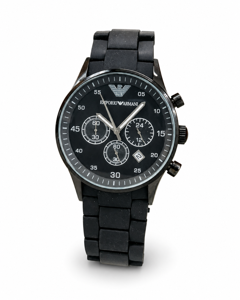Emporio Armani AR5889 black stainless steel chronograph quartz men's watch