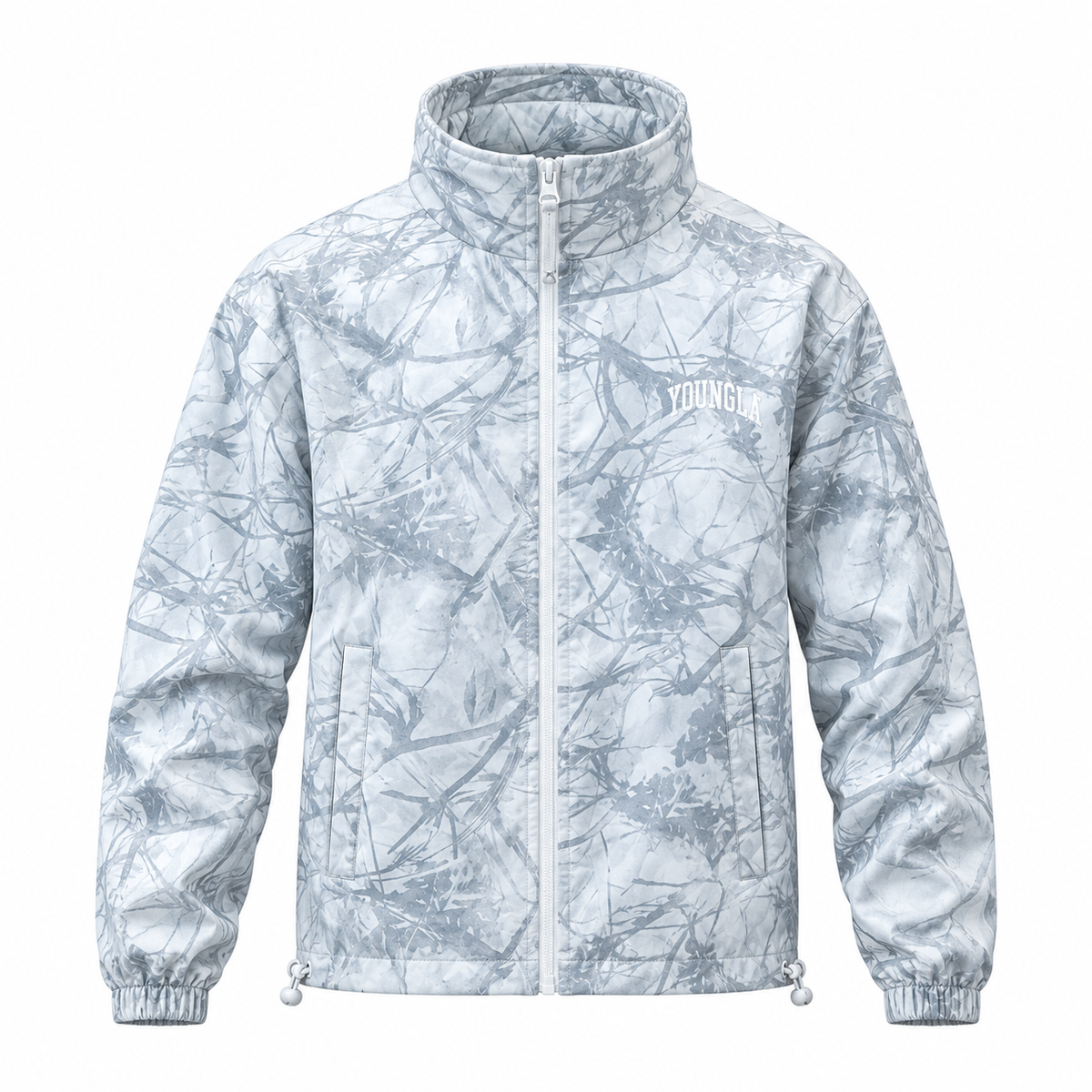 YOUNGLA Camouflage High-Neck
Zip-Up Jacket