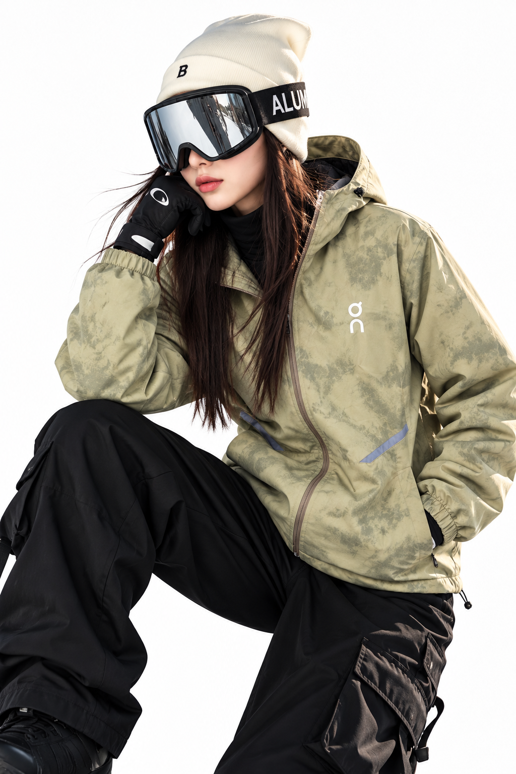 On Running Grey Camo Hooded Jacket