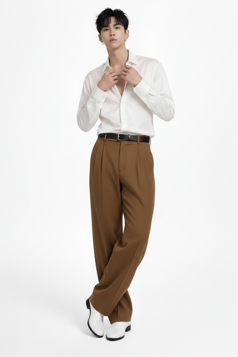ZARA BAGGY FITS MENS FORMAL PANTS (BROWN)