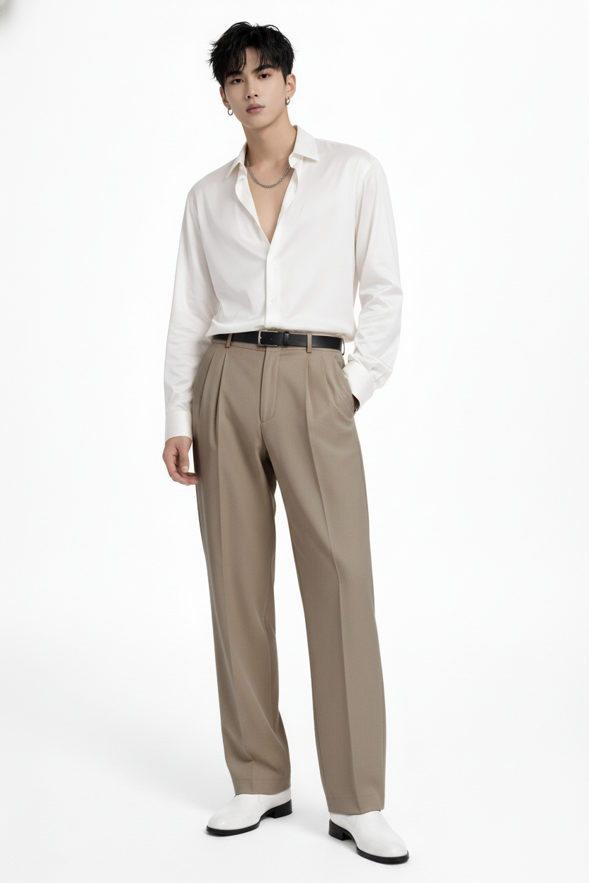 ZARA BAGGY FITS MENS FORMAL PANTS (LIGHT KHAKI BROWN)