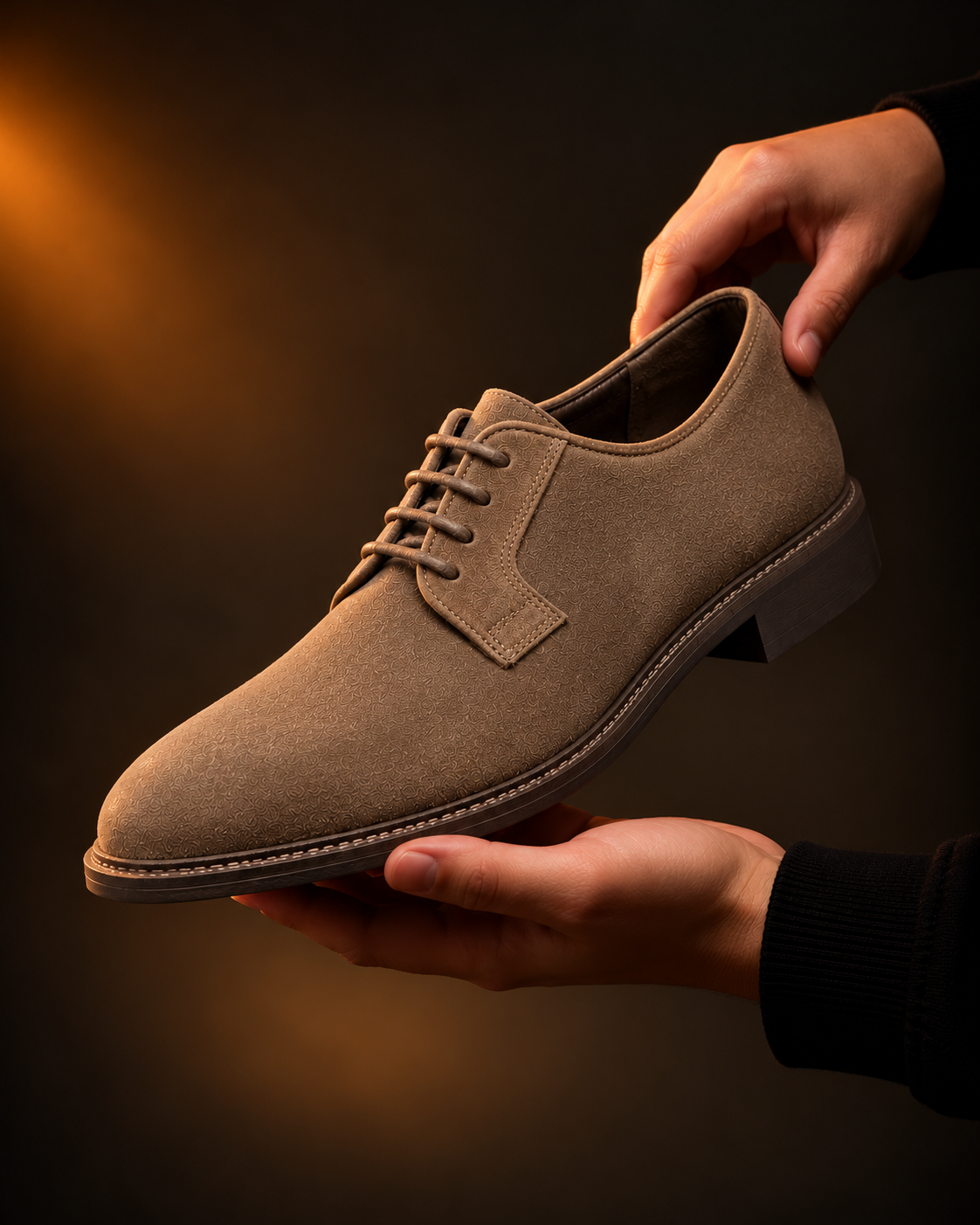 Men’s Tan Brown Textured Lace-Up Formal Derby Shoes