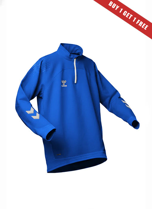 Hummel Lead Half Zip sweatshirt in true blue