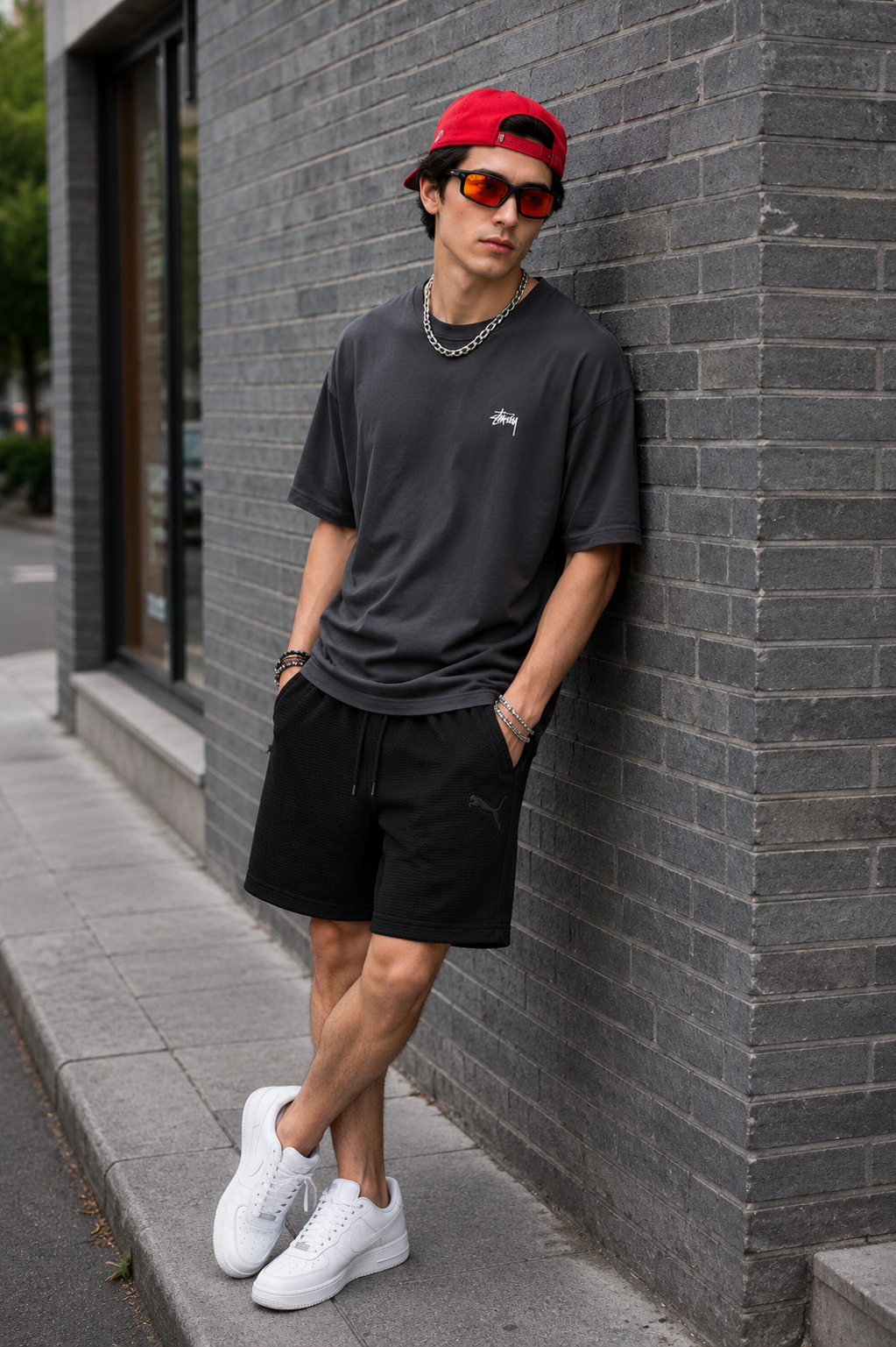 PUMA- STRETCHABLE  SHORTS WITH ZIPPER